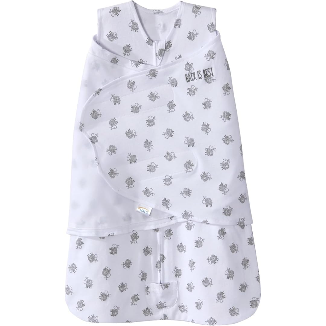 HALO Sleepsack Swaddle closeup of 100% cotton knit for cozy newborn comfort.