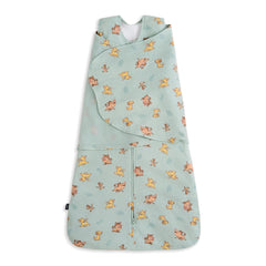 HALO Sleepsack Swaddle Lion King Friends design shows secure arms-in sleep.
