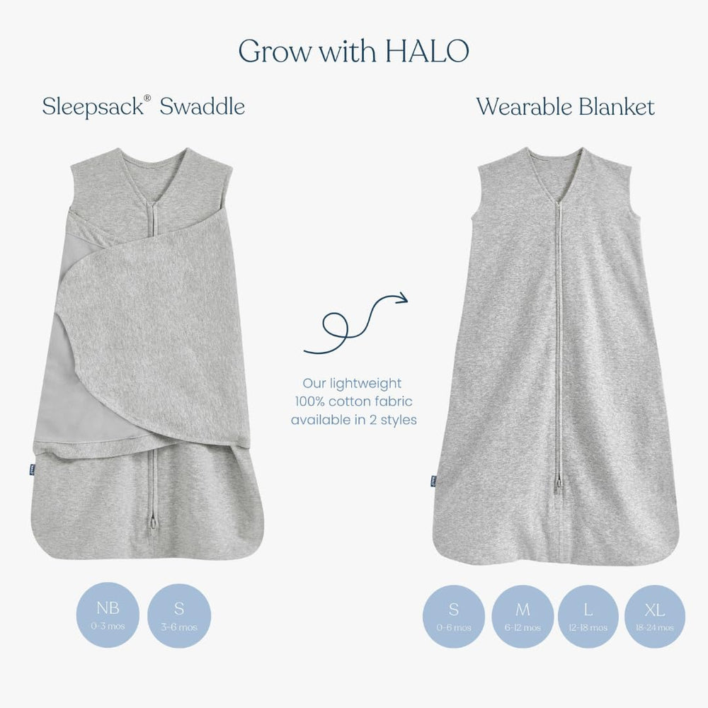 HALO Serengeti Zebra sleepsack small shows sleeveless design minimizing overheating risk.