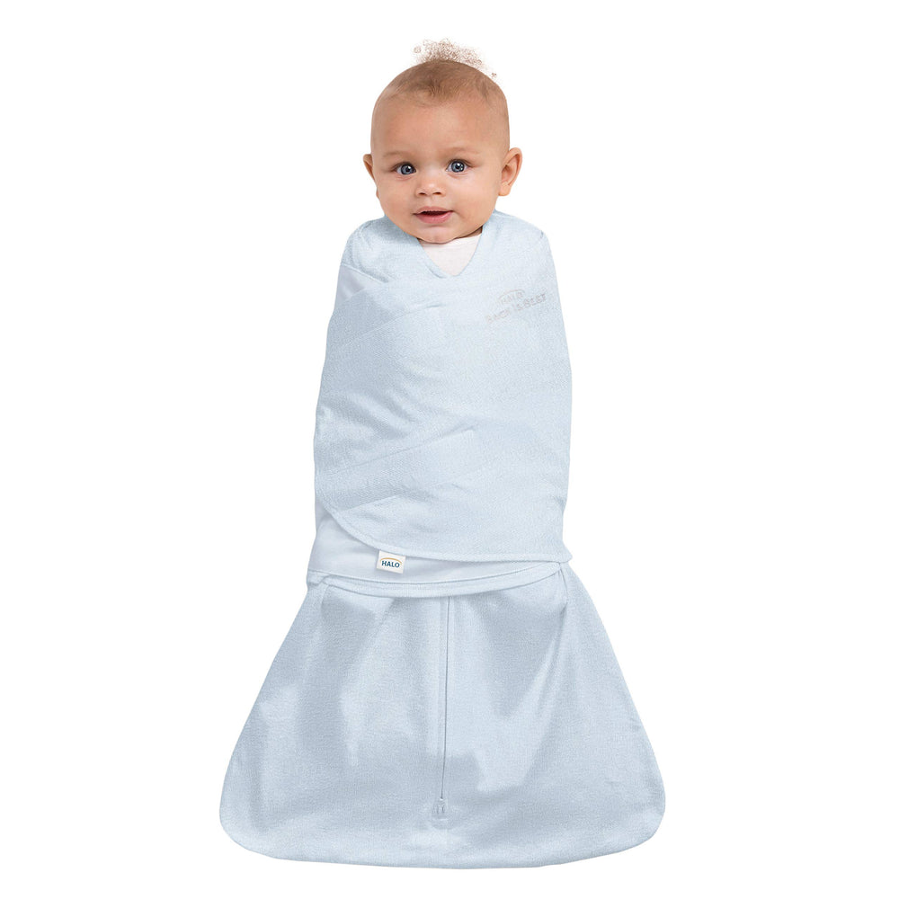 HALO Sleepsack Swaddle zipper feature enables quick diaper changes