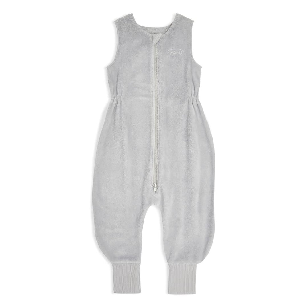 HALO Sleepsack Toddler grey Luxe Fleece close-up shows plush warmth for cozy nights
