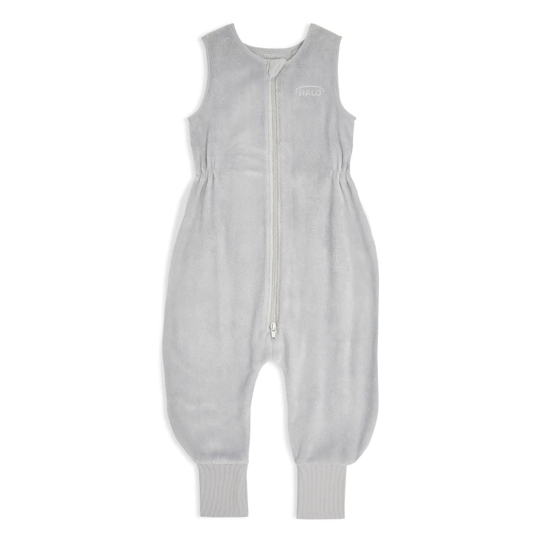 HALO Sleepsack Toddler grey Luxe Fleece close-up shows plush warmth for cozy nights