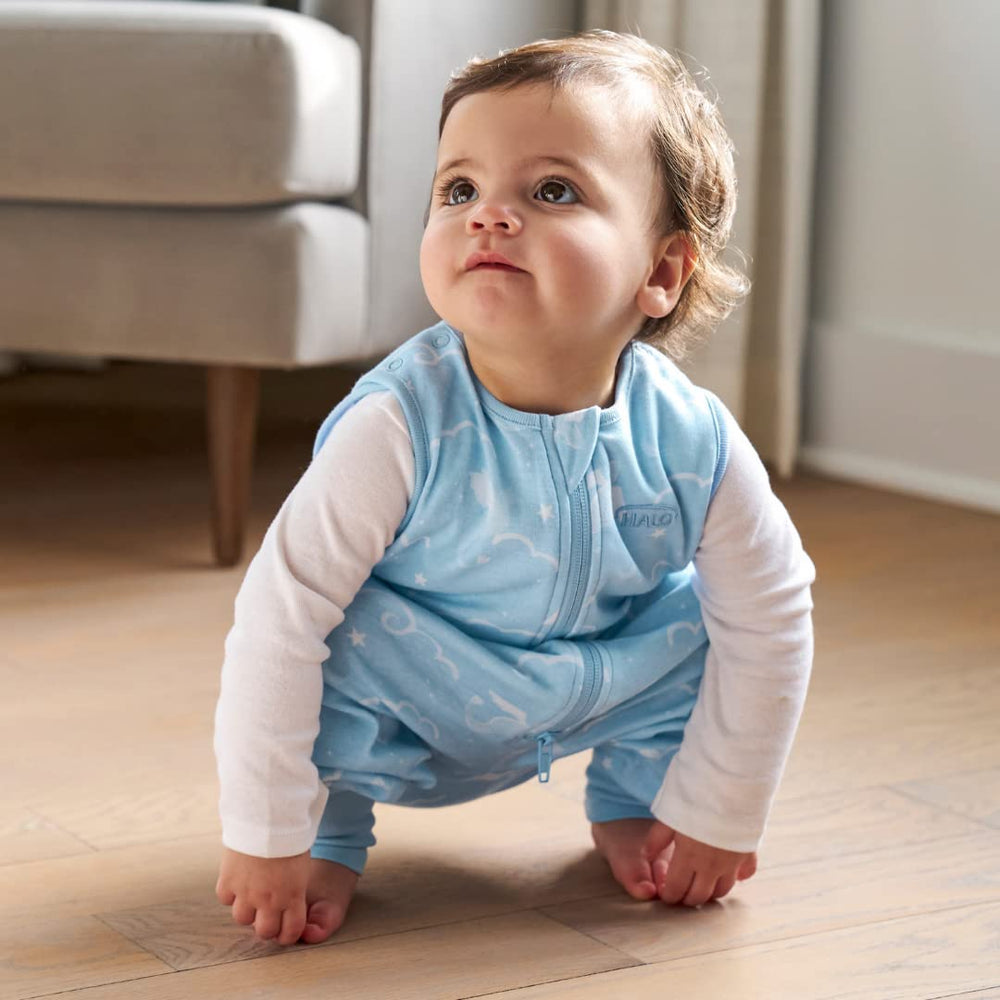 Halo Sleepsack Toddler inverted zipper aids diaper changes on 12M/2T.
