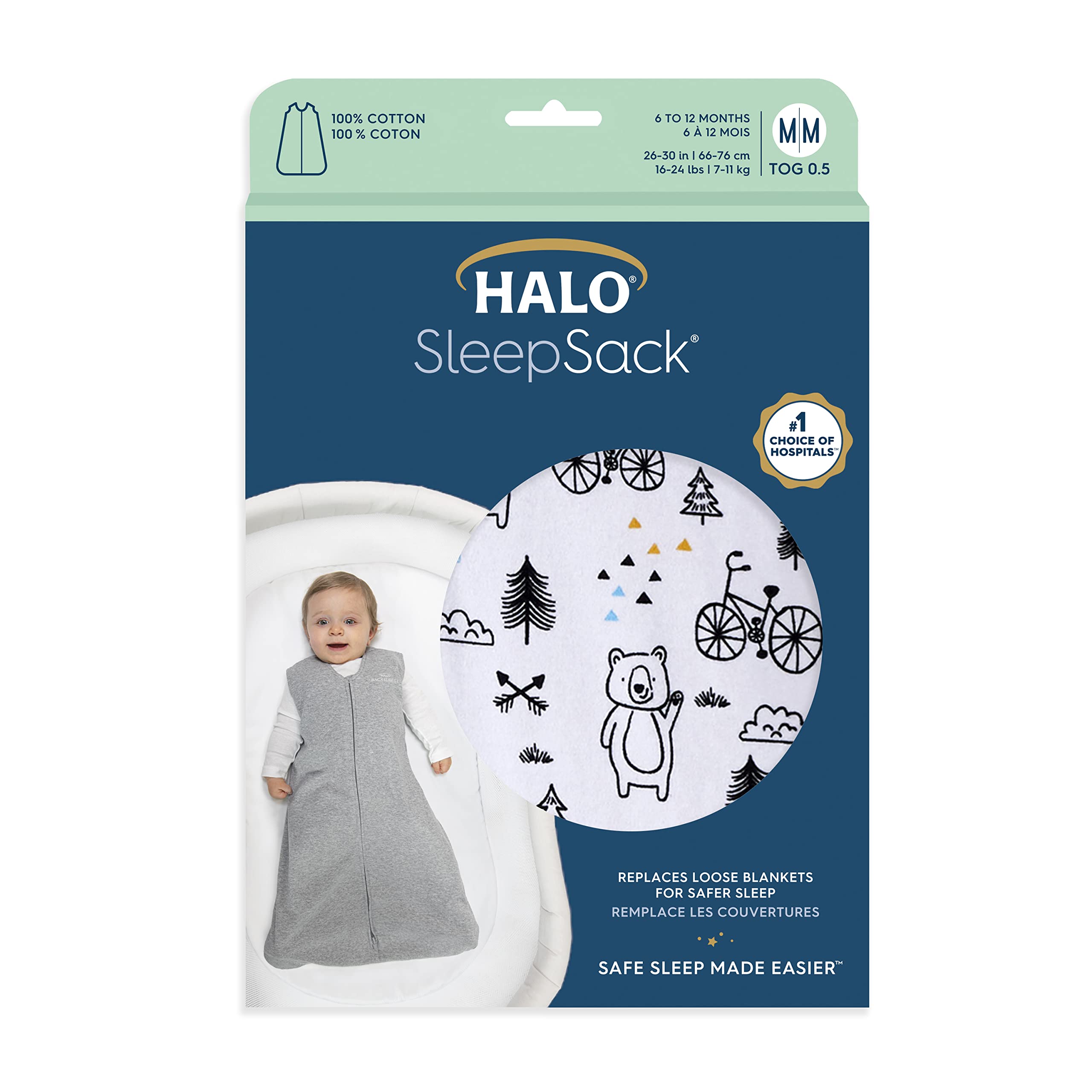 HALO SleepSack TOG 0.5 designed to keep baby cool on warmer nights