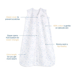 HALO SleepSack Twinkle Blue back view showing secure fit for uninterrupted night sleep