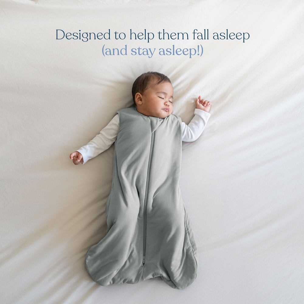 HALO bamboo wearable blanket two way zipper close up for easy nighttime changes