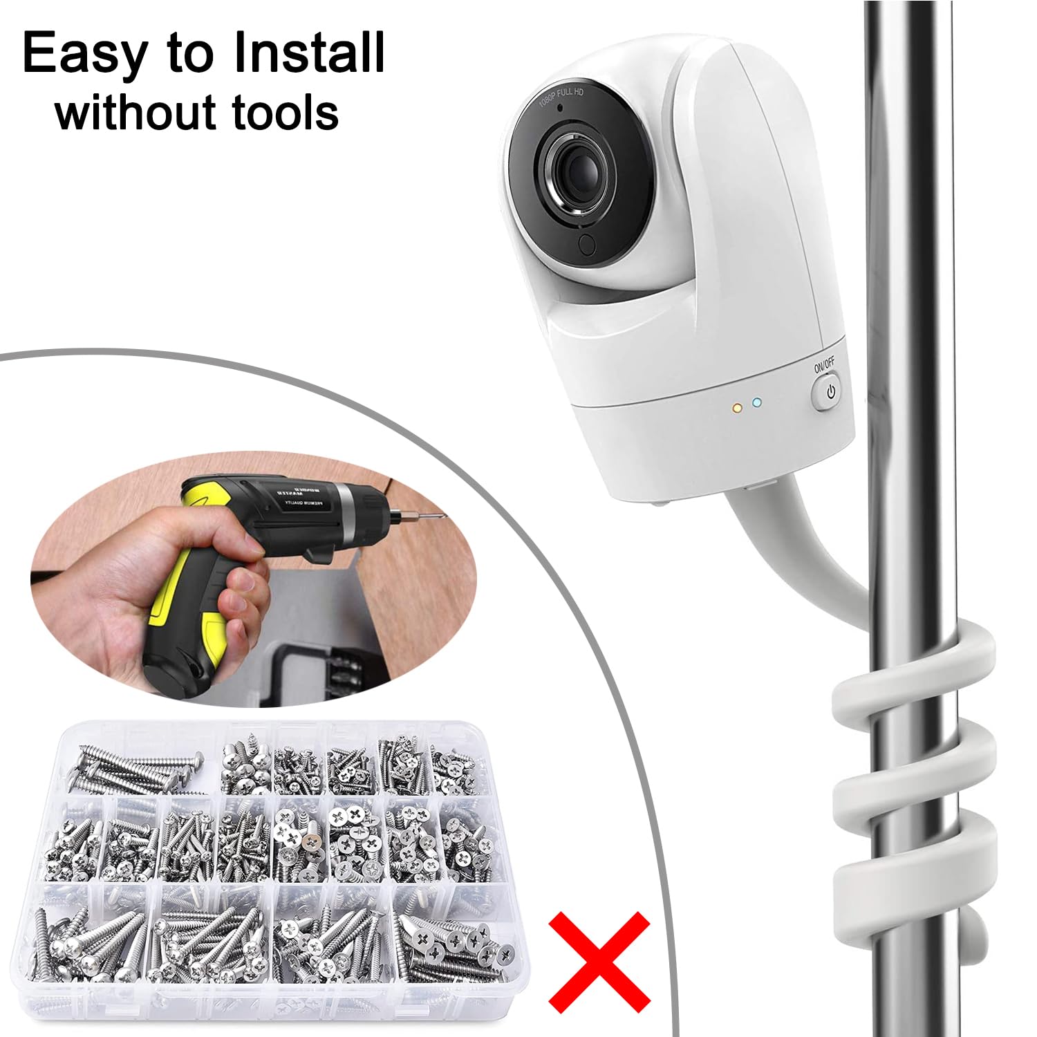 Haloera baby monitor mount for VTech VM919HD with twist design ensures stable viewing angle.