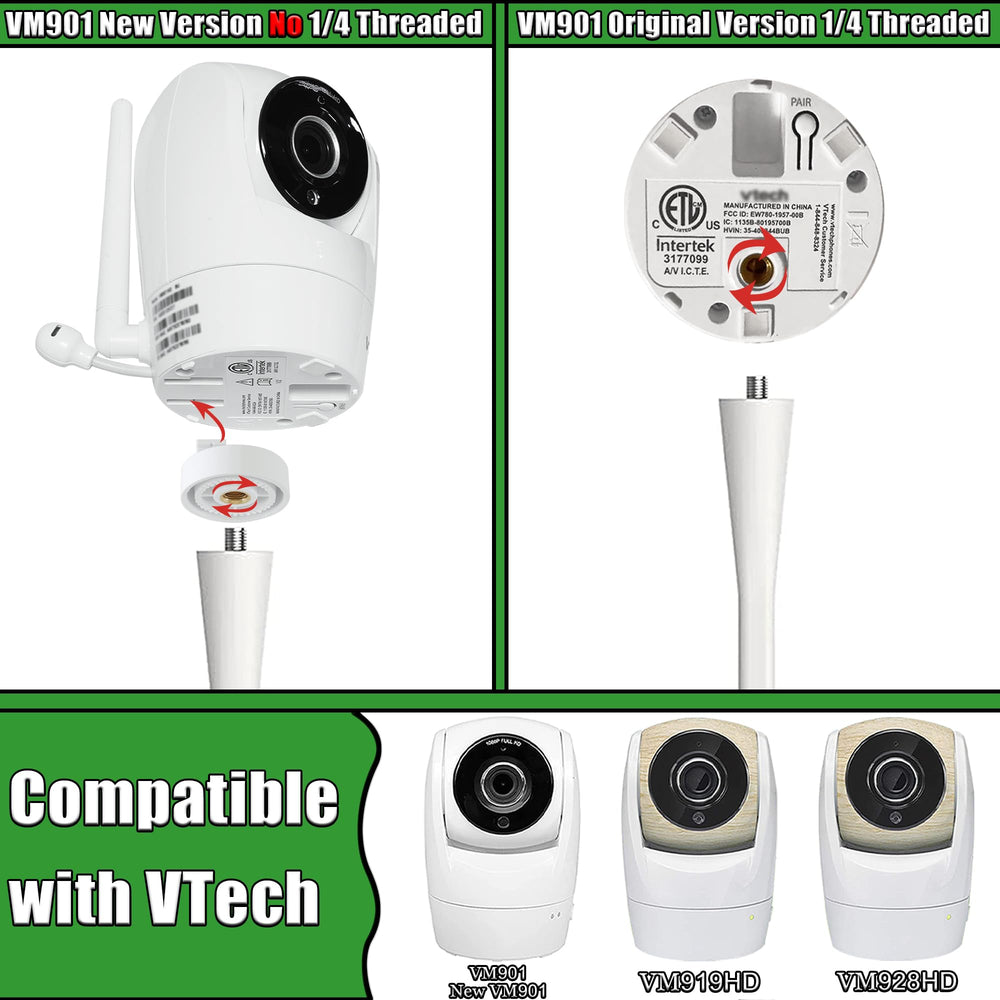 Haloera baby monitor mount for VTech VM928HD with twist design for secure wall or shelf placement.