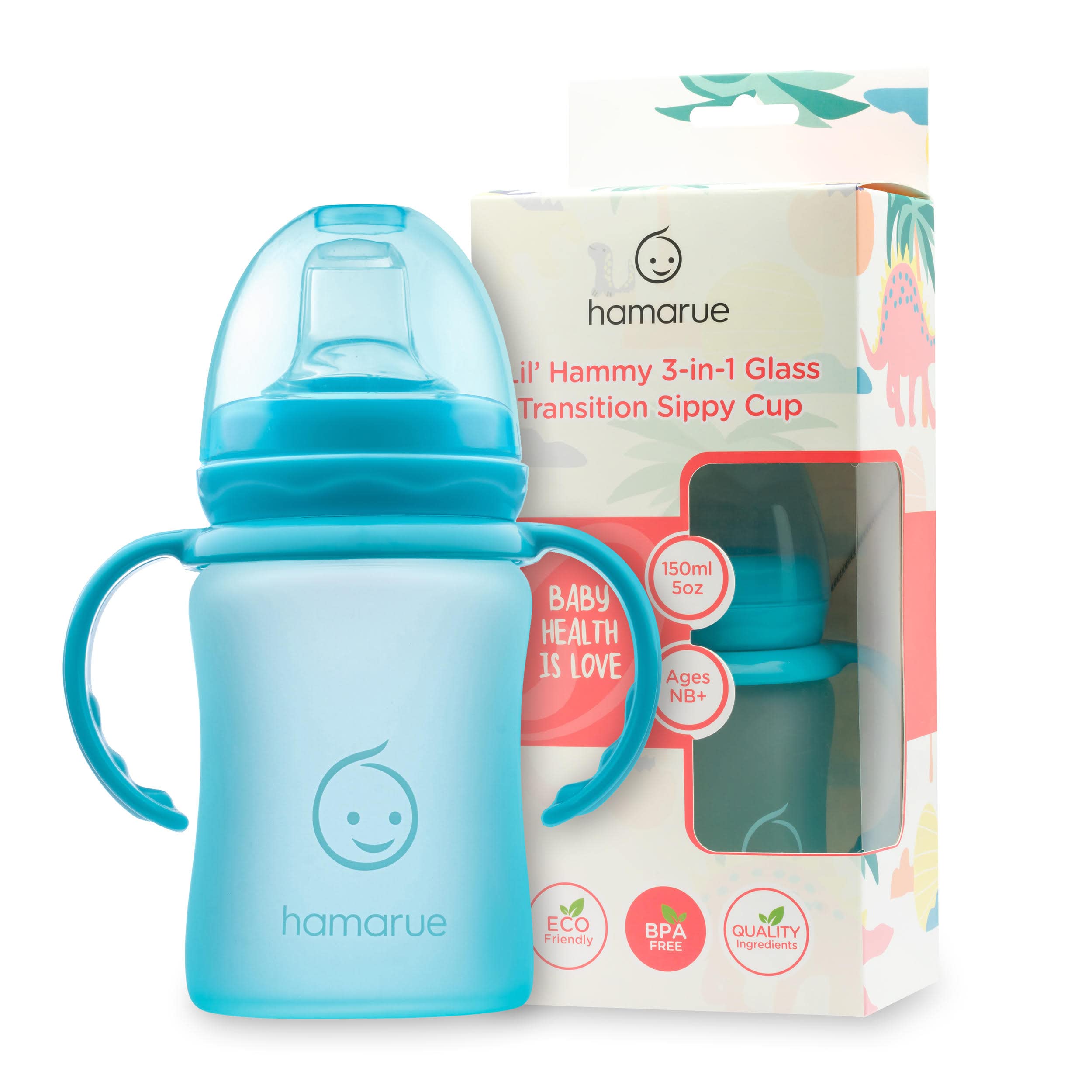 Hamarue 3-in-1 glass sippy easy-cleaning-kit supports simple hand washing