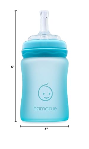 Hamarue 3-in-1 glass sippy toddler-transition-cup aids evolving drinking stages