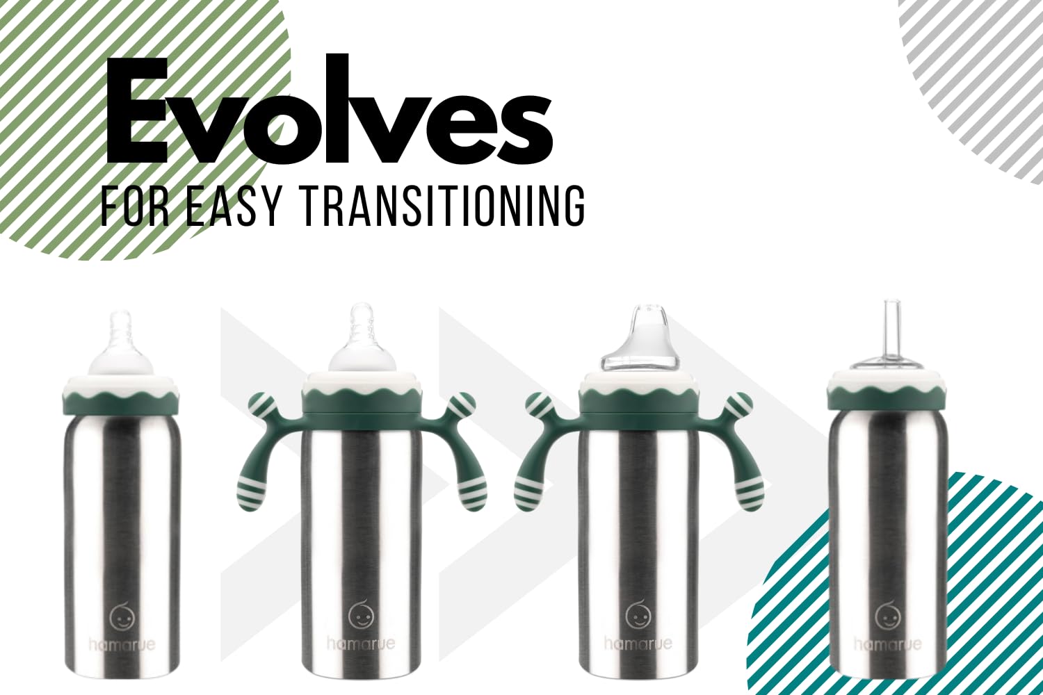 Hamarue leak-proof bottle cup green, stainless steel, spill-free travel.