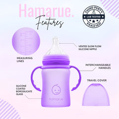Hamarue silicone-coated glass bottle outer for safer drop protection