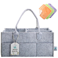 Hamid Bebe Co diaper caddy large capacity compartments for organized nursery essentials.