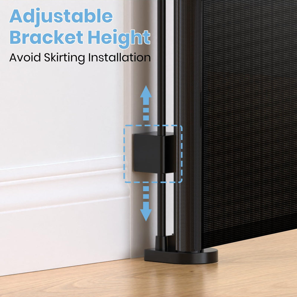 HAMOPY adjustable lower brackets fit various baseboards for secure mounting.