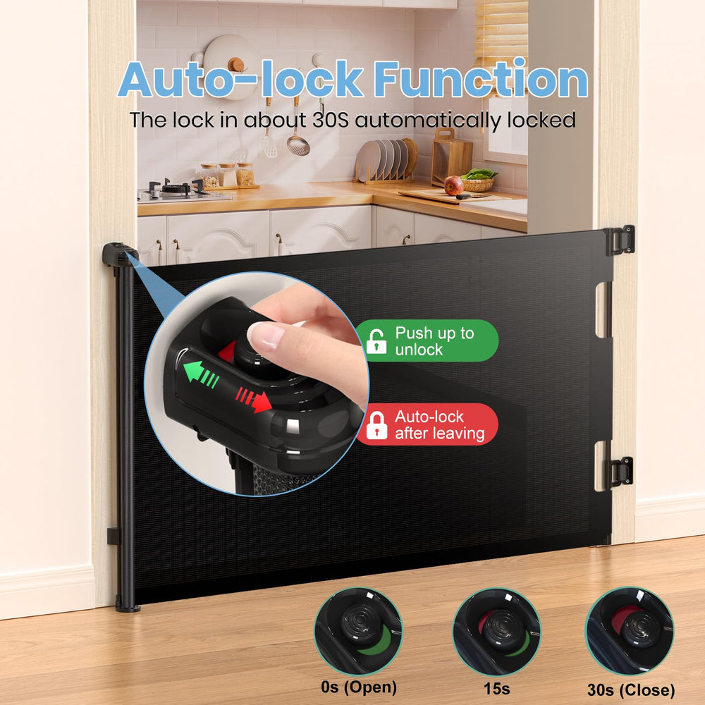 HAMOPY auto-lock feature illustration with hands-free safety