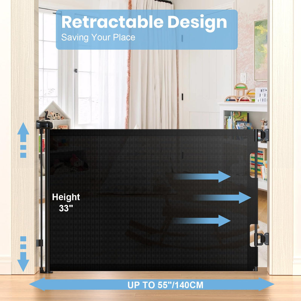 HAMOPY extended-width gate fits stairs and doorways with simple setup