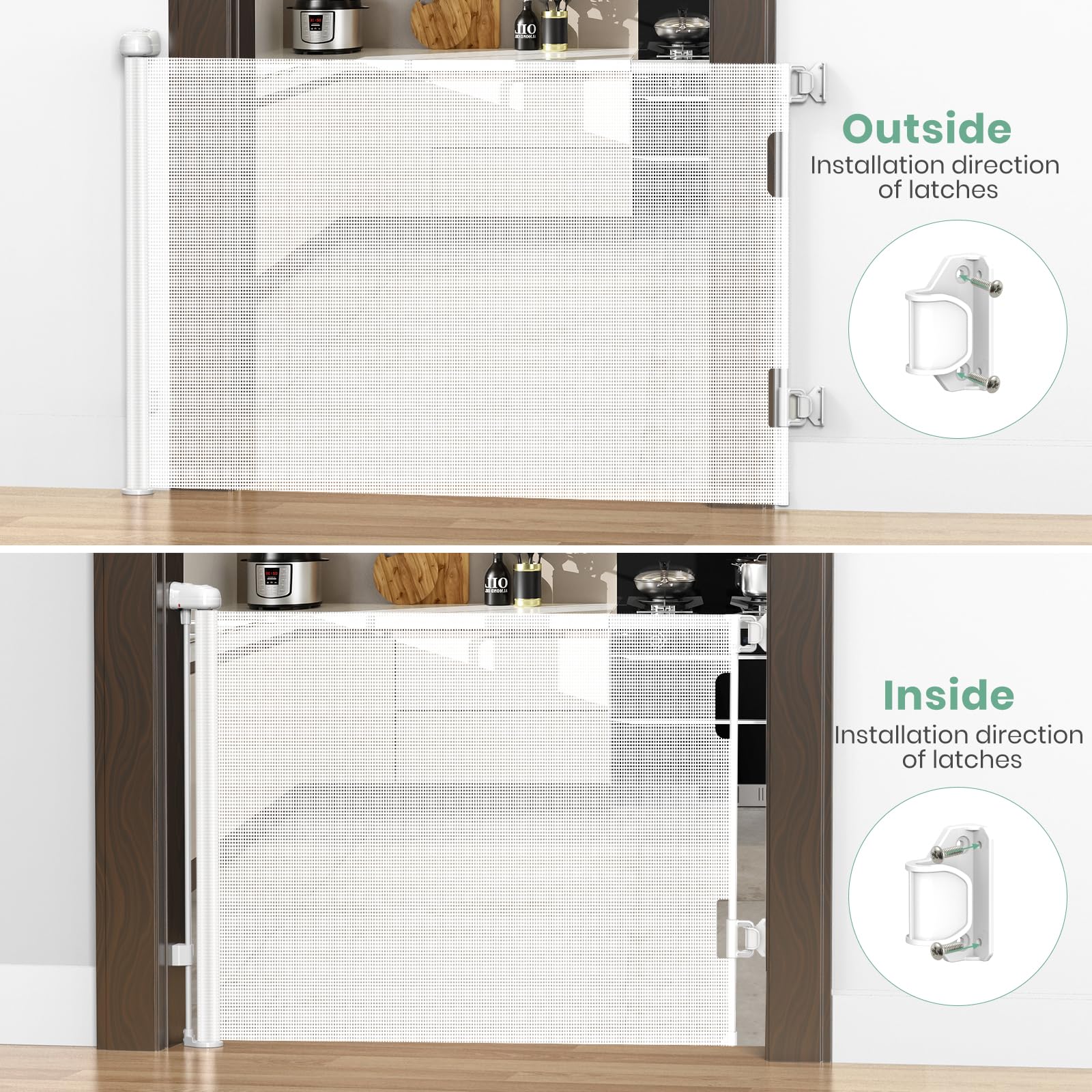 HAMOPY height-adjustable brackets fit varying baseboard heights.