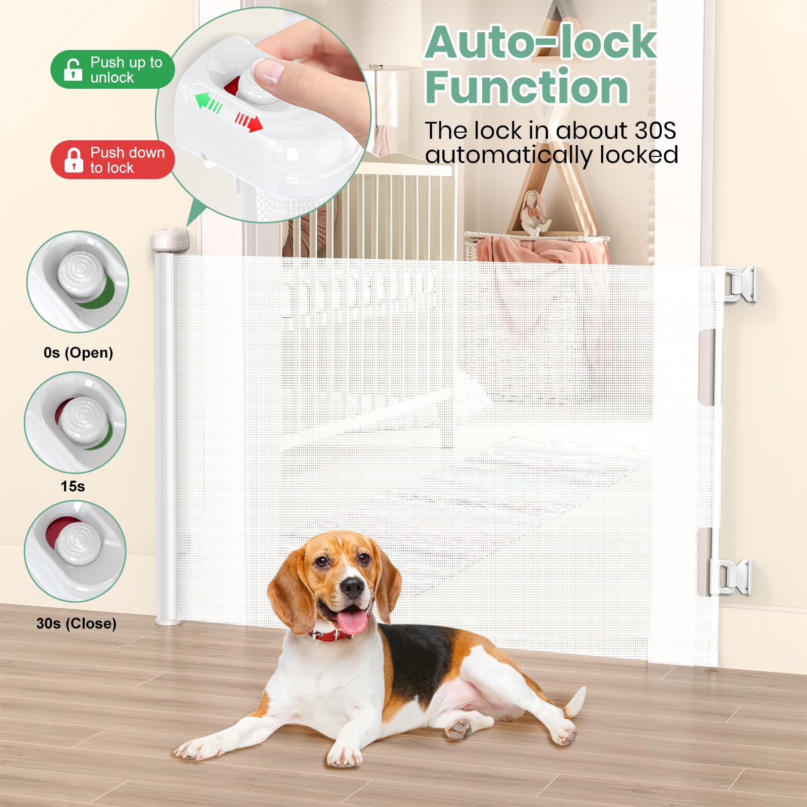 HAMOPY mesh detail shows durable, soft fabric for child and pet safety.