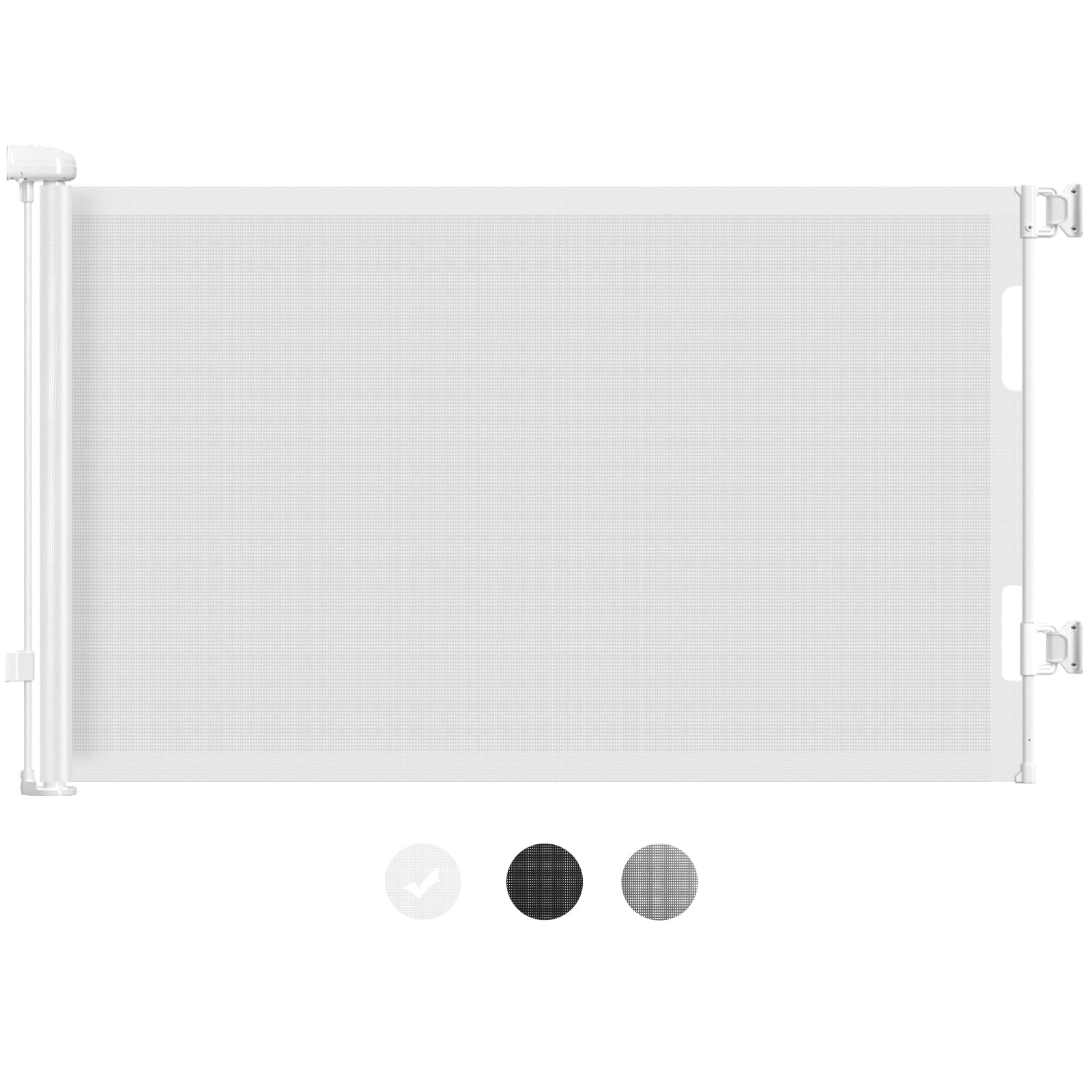 HAMOPY retractable gate extended to 71 inches, ideal for wide doorways and stairs.