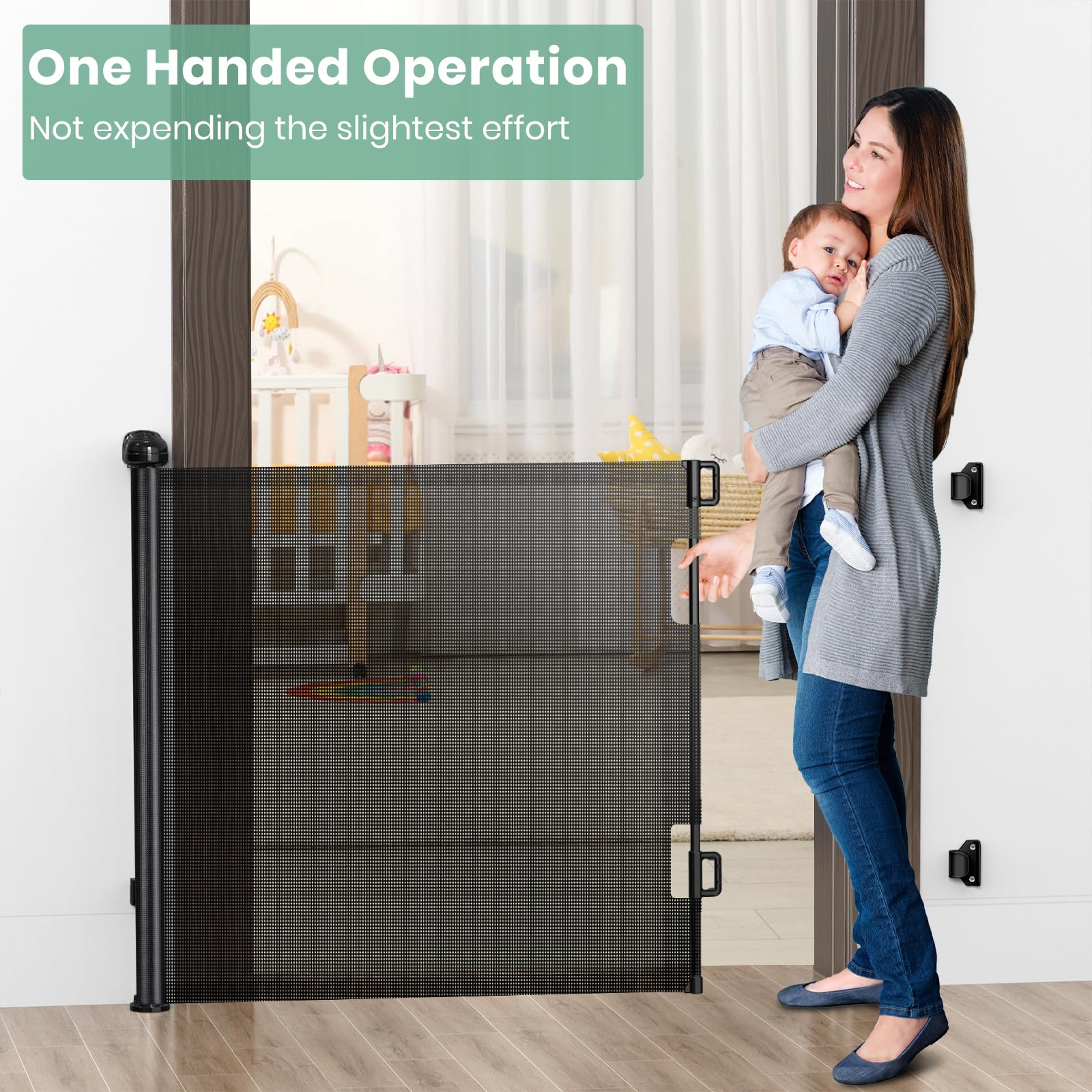 HAMOPY retractable mesh stores away to save space when not in use.