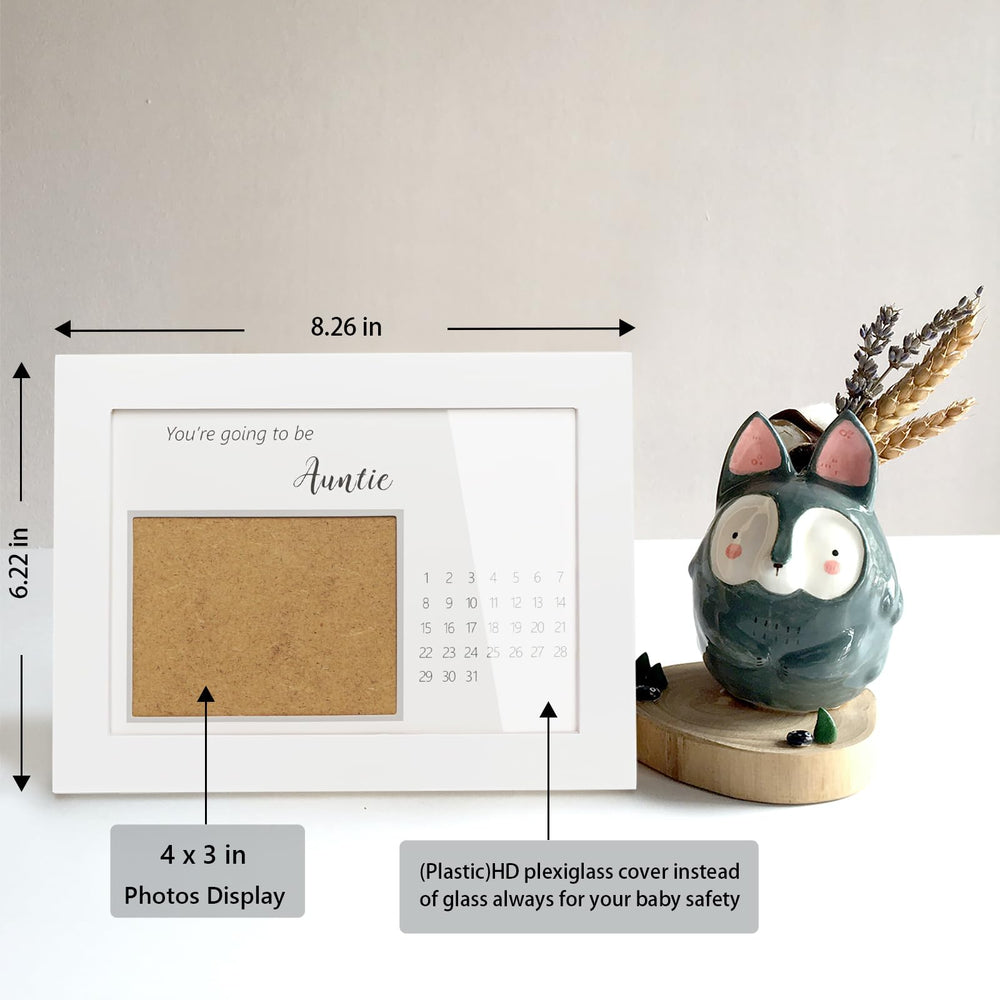 HAMUIERS aunt-to-be frame featuring due date card for personalization
