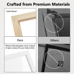 HAMUIERS plexiglass cover protects baby photo from fingerprints