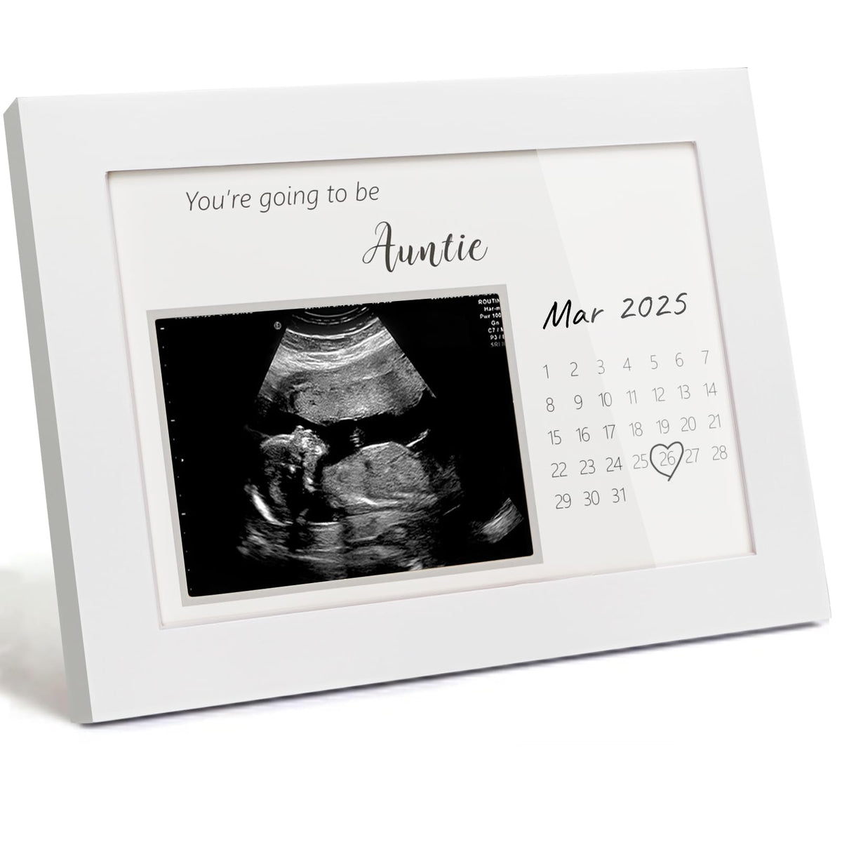 HAMUIERS aunt frame showing sonogram display for keepsake reveal
