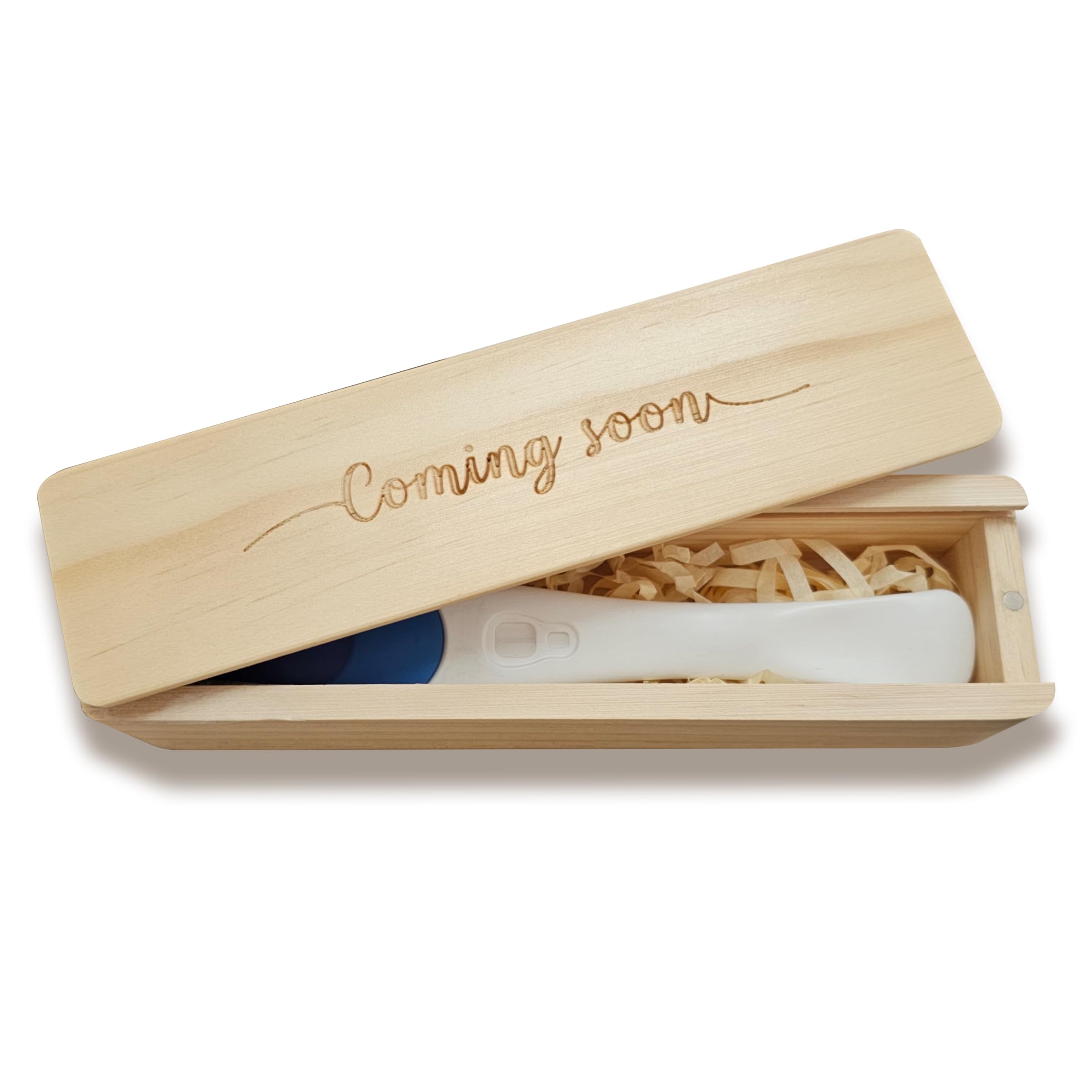 HAMUIERS pregnancy-test-keepsake-box closed with raffia ribbon for a tender memory
