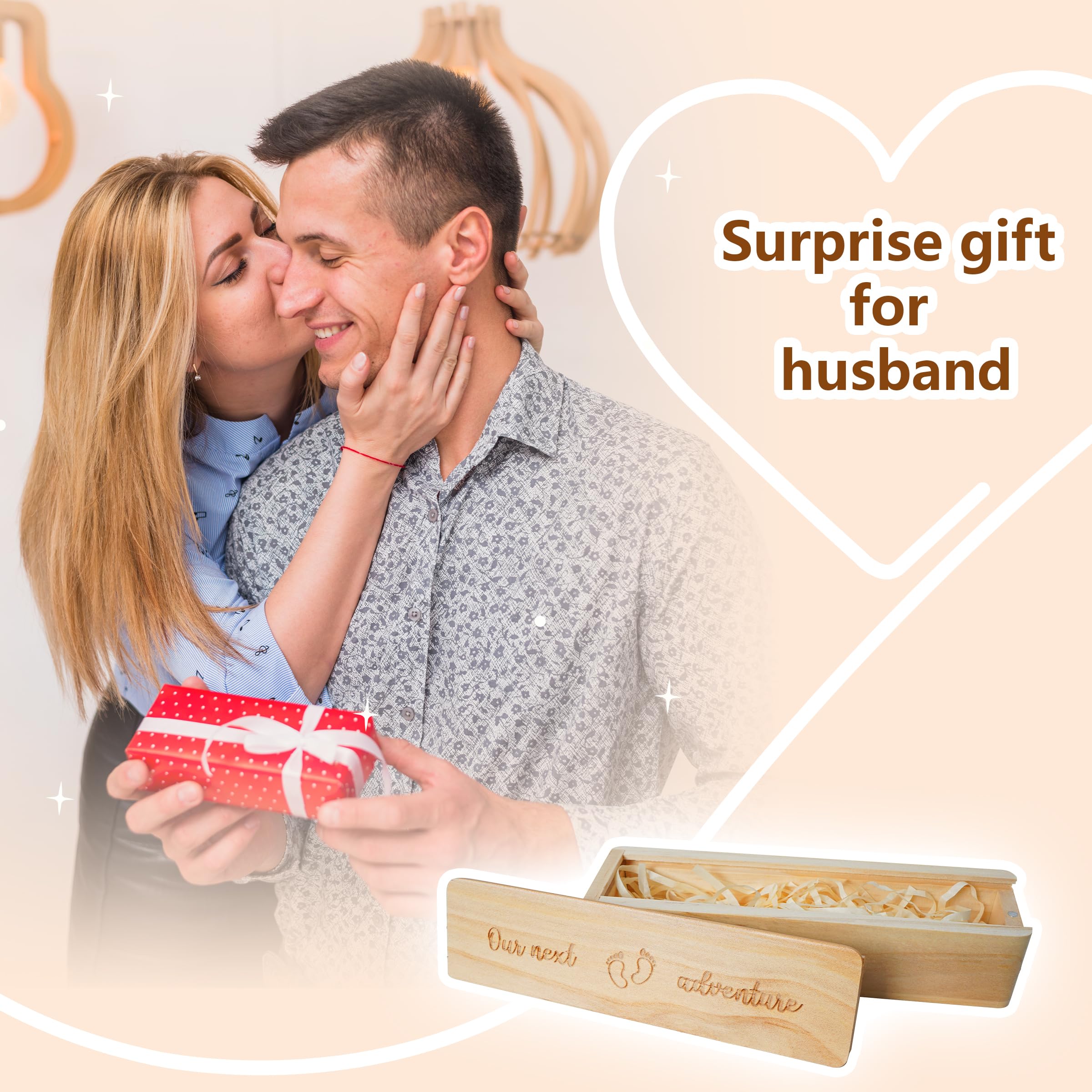 HAMUIERS pregnancy test keepsake box family announcement scene inspires grandparents memory.