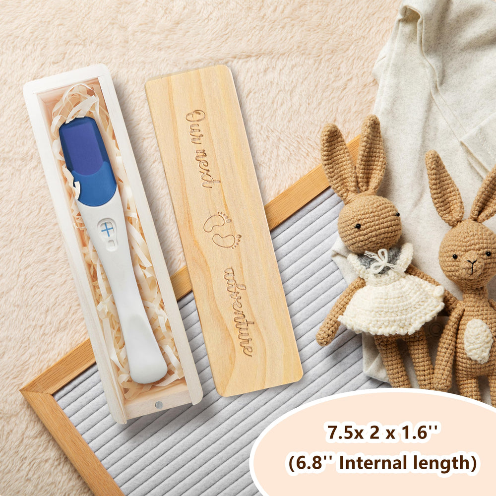 HAMUIERS pregnancy test keepsake box interior fits most tests securely for storage.