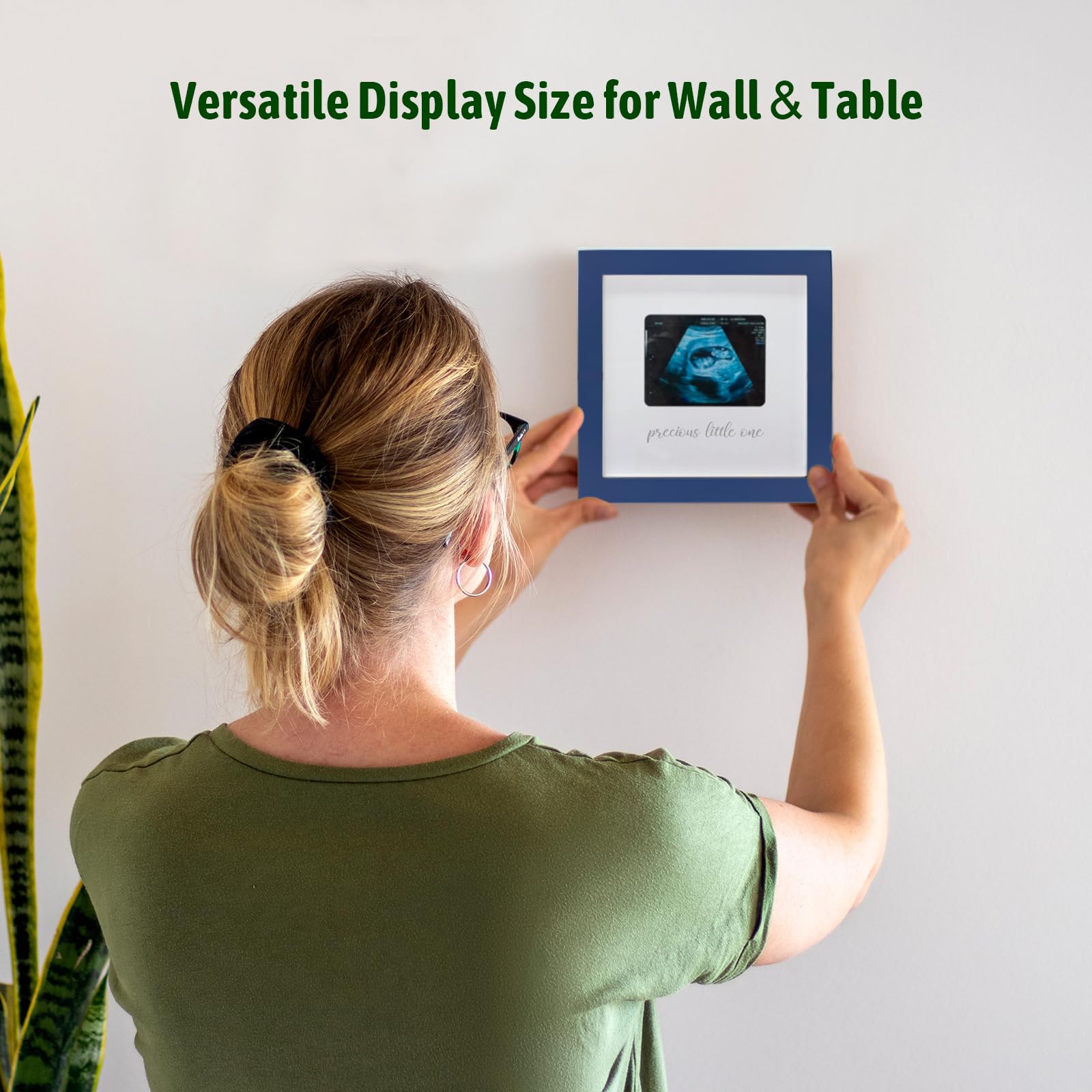 HAMUIERS Solid wood keepsake frame offers durable display for ultrasound memories.