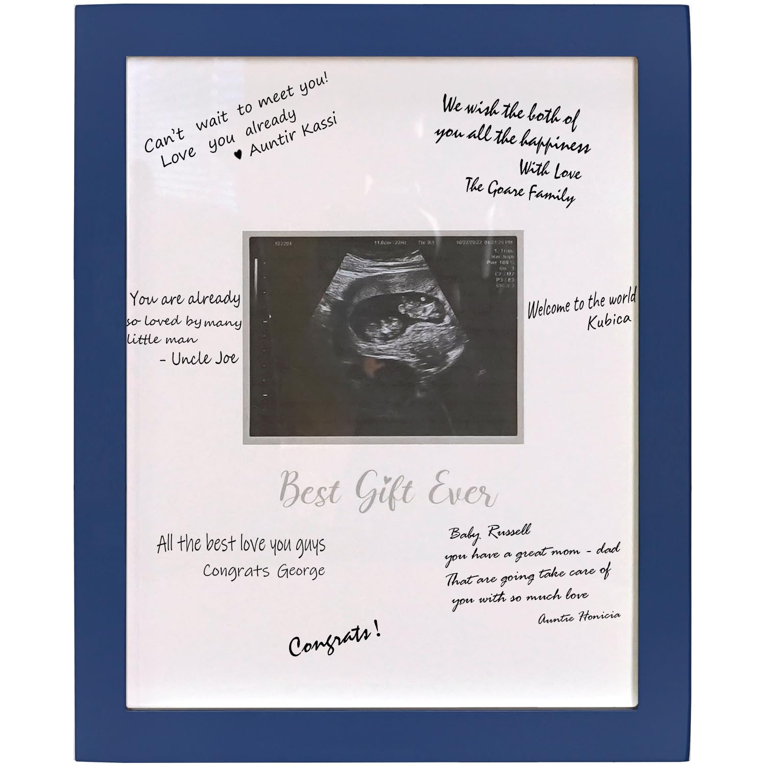 HAMUIERS Sonogram Frame front view showcases a timeless keepsake for baby milestones in the nursery.