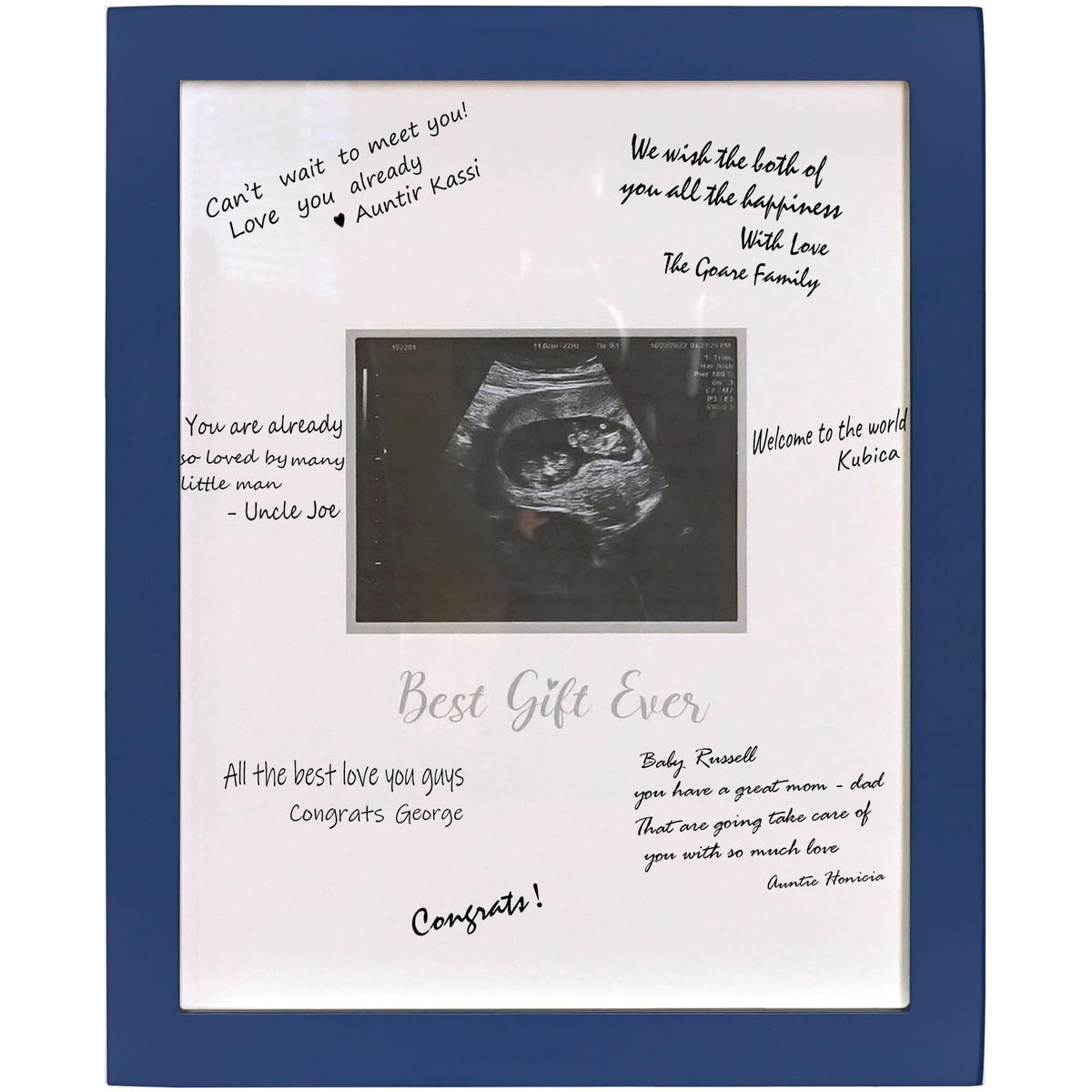 HAMUIERS Sonogram Frame front view showcases a timeless keepsake for baby milestones in the nursery.