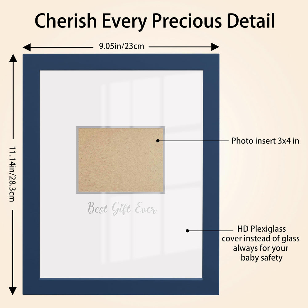 HAMUIERS Sonogram Frame side view highlights sturdy wood build and modern blue decor.