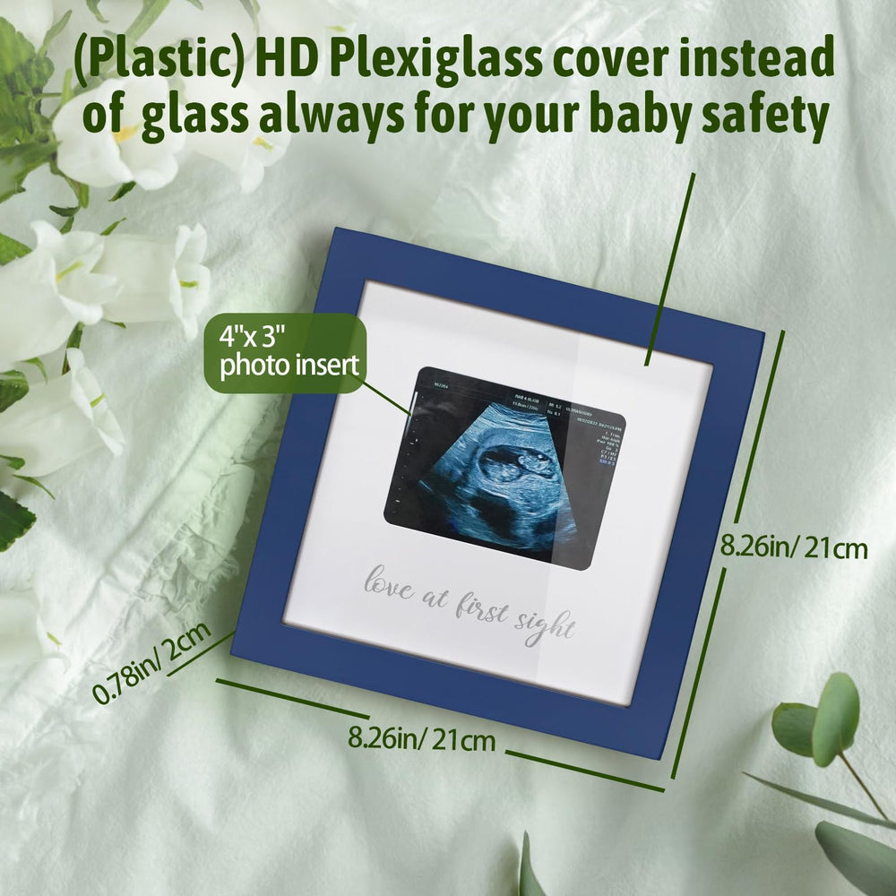 HAMUIERS ultrasound photo frame in blue enhances nursery decor and sentiment