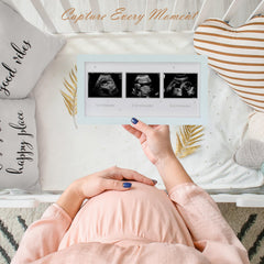HAMUIERS Ultrasound Frame wall-mount option blending with modern baby decor.