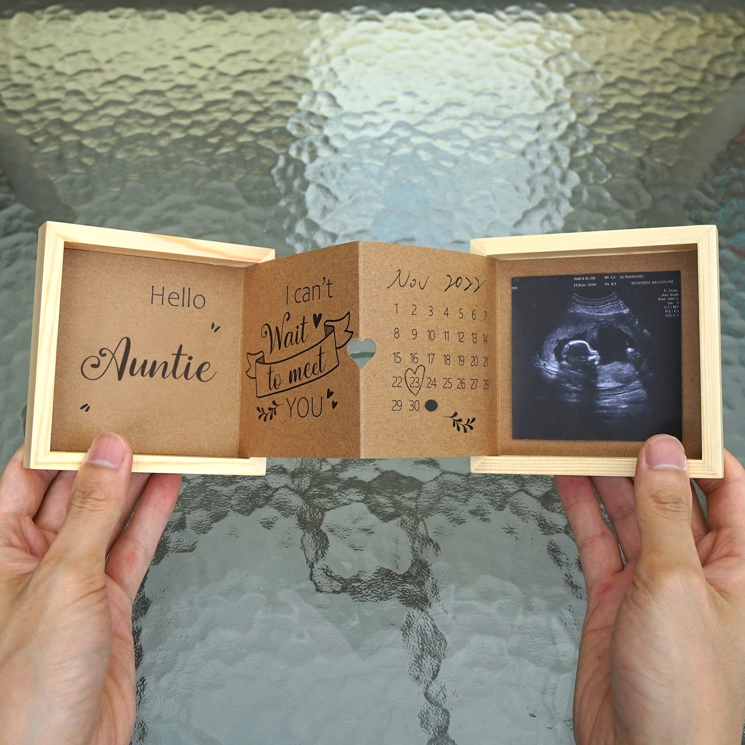 HAMUIERS wooden keepsake box with coming soon engraving for a memorable reveal