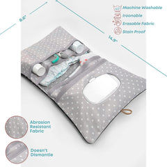 HAMUR HOME baby diaper bag organizer inside view shows multi-compartment layout for diapers, wipes and creams