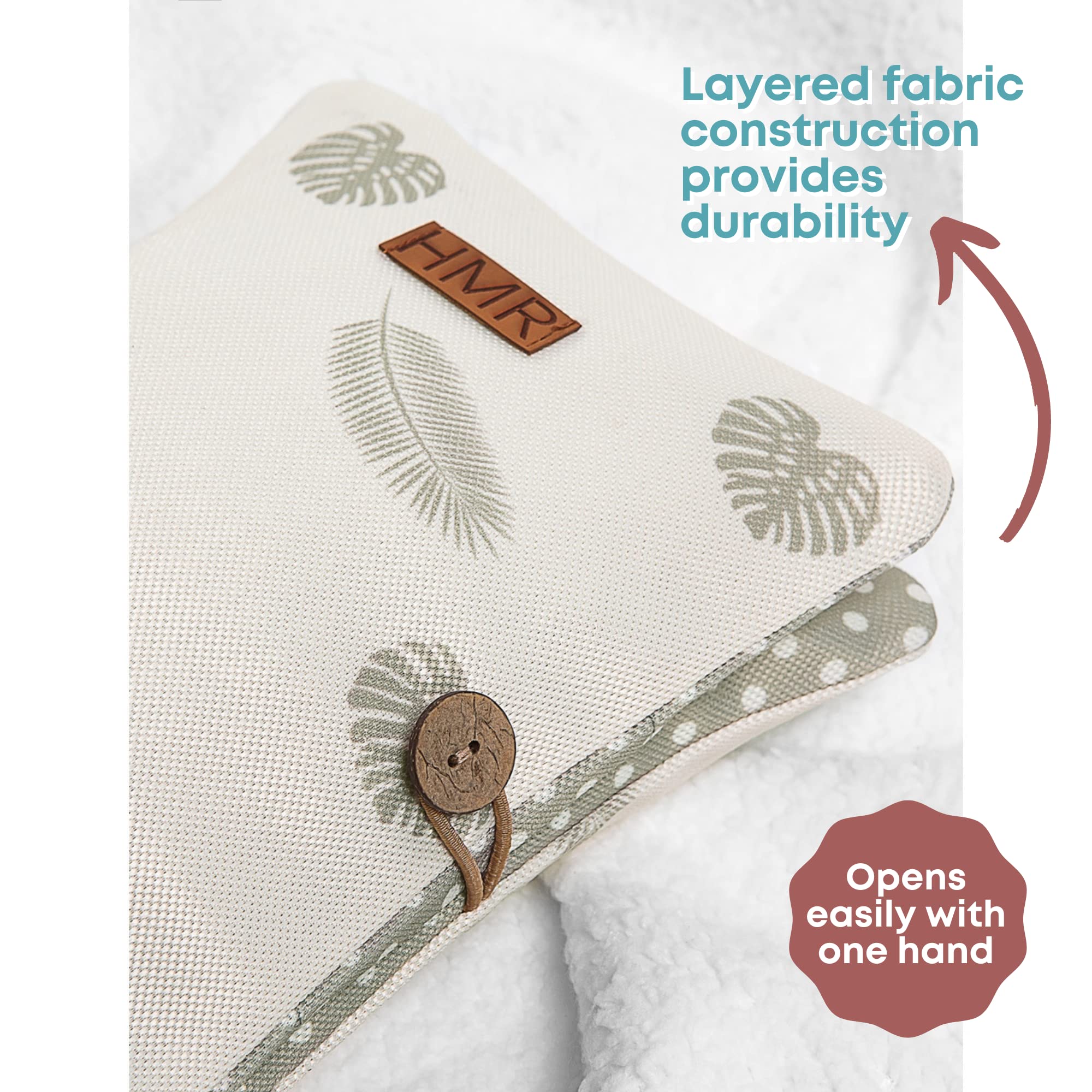 HAMUR HOME travel-on-the-go showcases slim profile for easy stacking in bags.