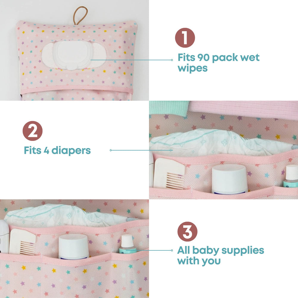 HAMUR HOME compact diaper organizer keeps newborn essentials within reach.