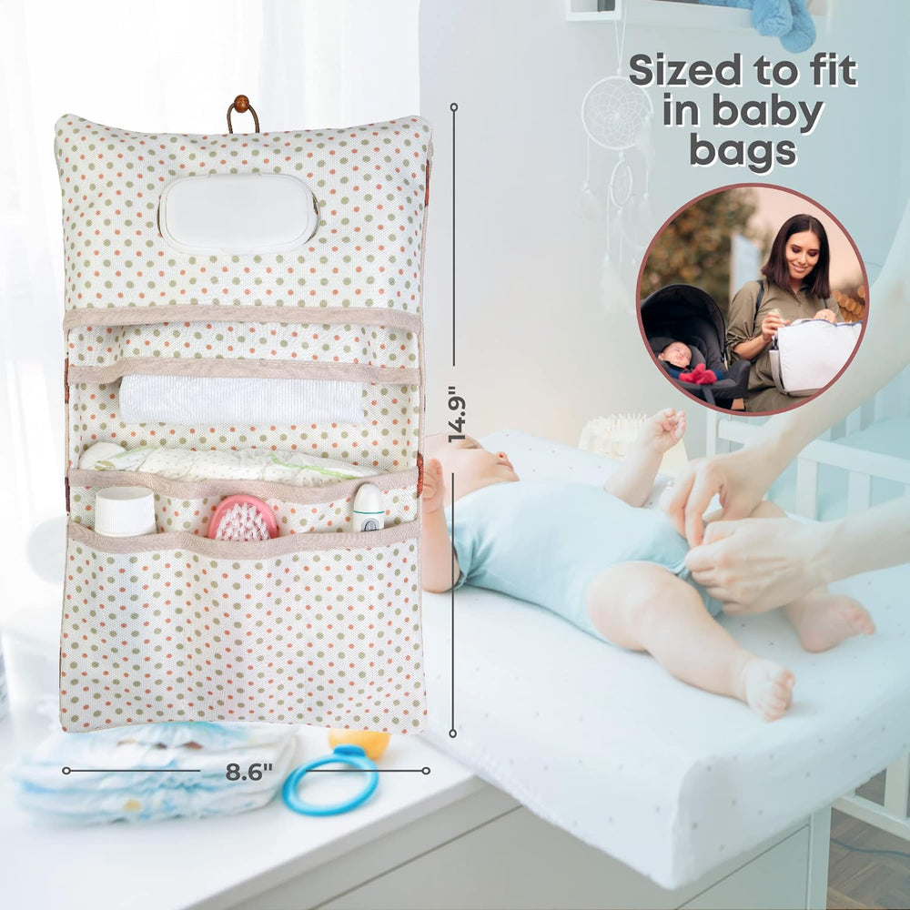 HAMUR HOME multi-pocket layout helps organize diapers, wipes, creams, and pacifiers