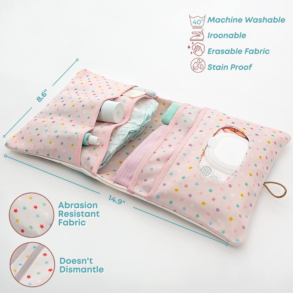 HAMUR HOME foldable diaper pouch ideal for travel and compact storage.
