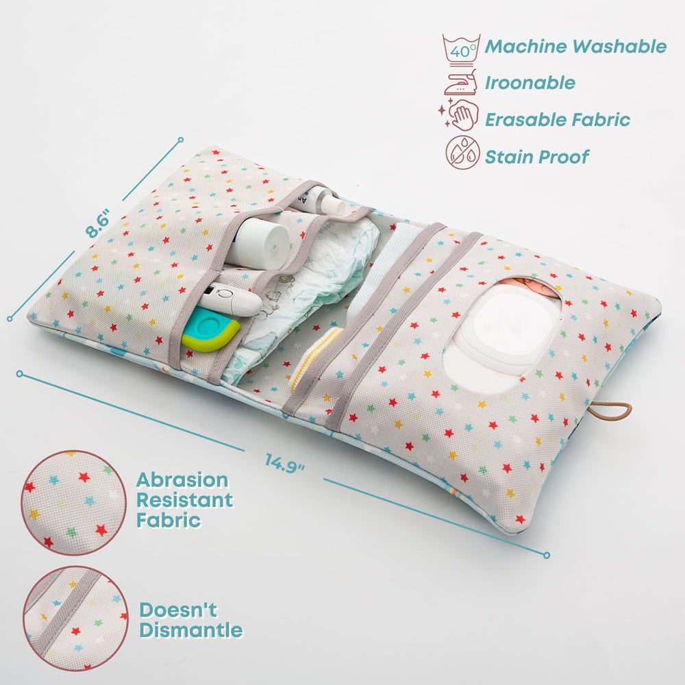 HAMUR Home travel diaper pouch fits in handbags for effortless outings.