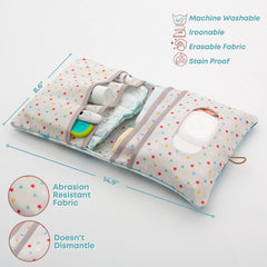 HAMUR Home travel diaper pouch fits in handbags for effortless outings.