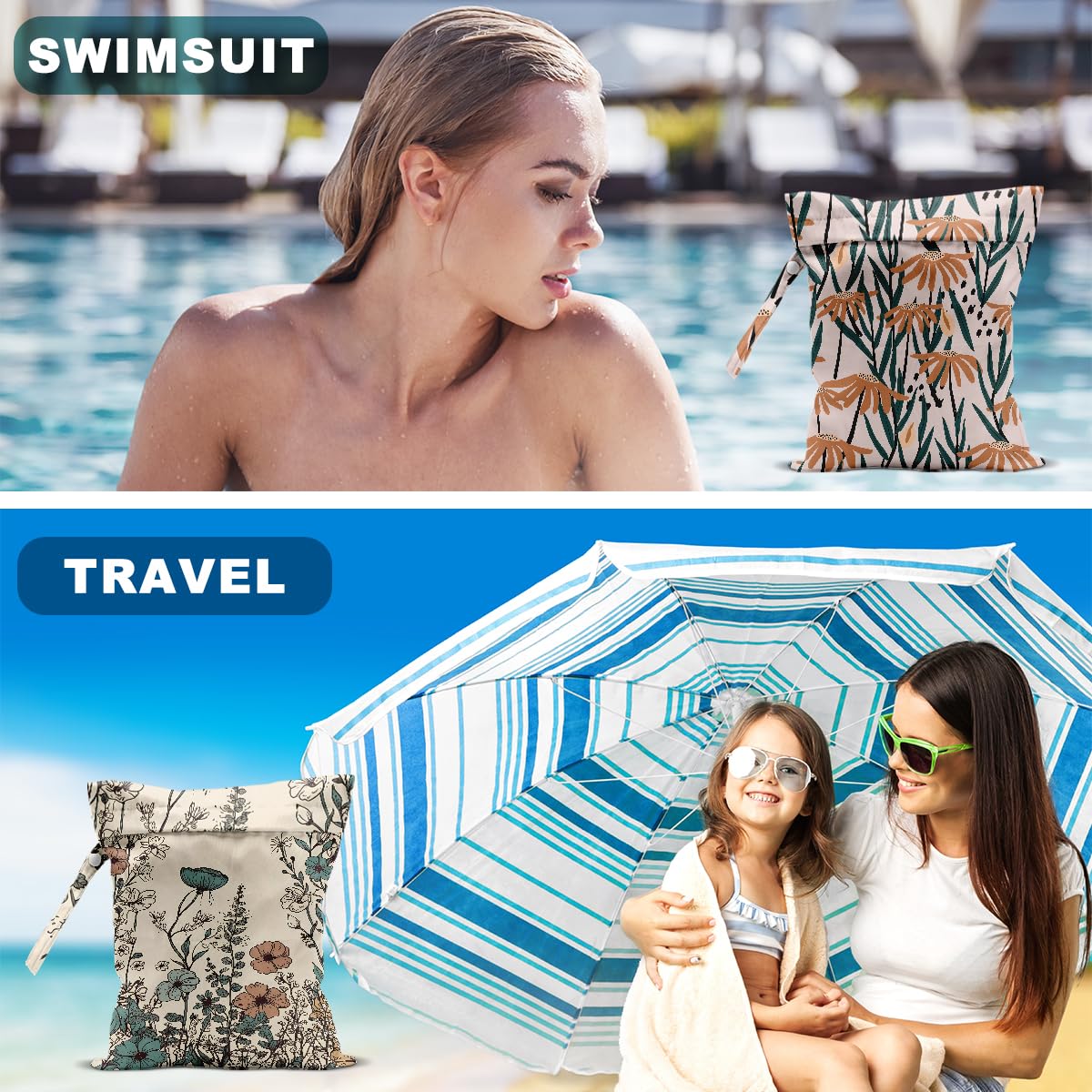 Hanamiya Na reusable bag suited for wet clothes, cosmetics, and travel needs