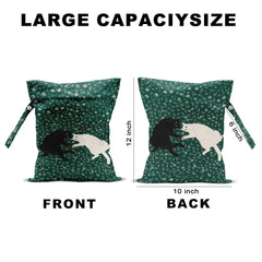 Hanamiya Na wet bag cat floral side view shows lightweight fabric for travel.