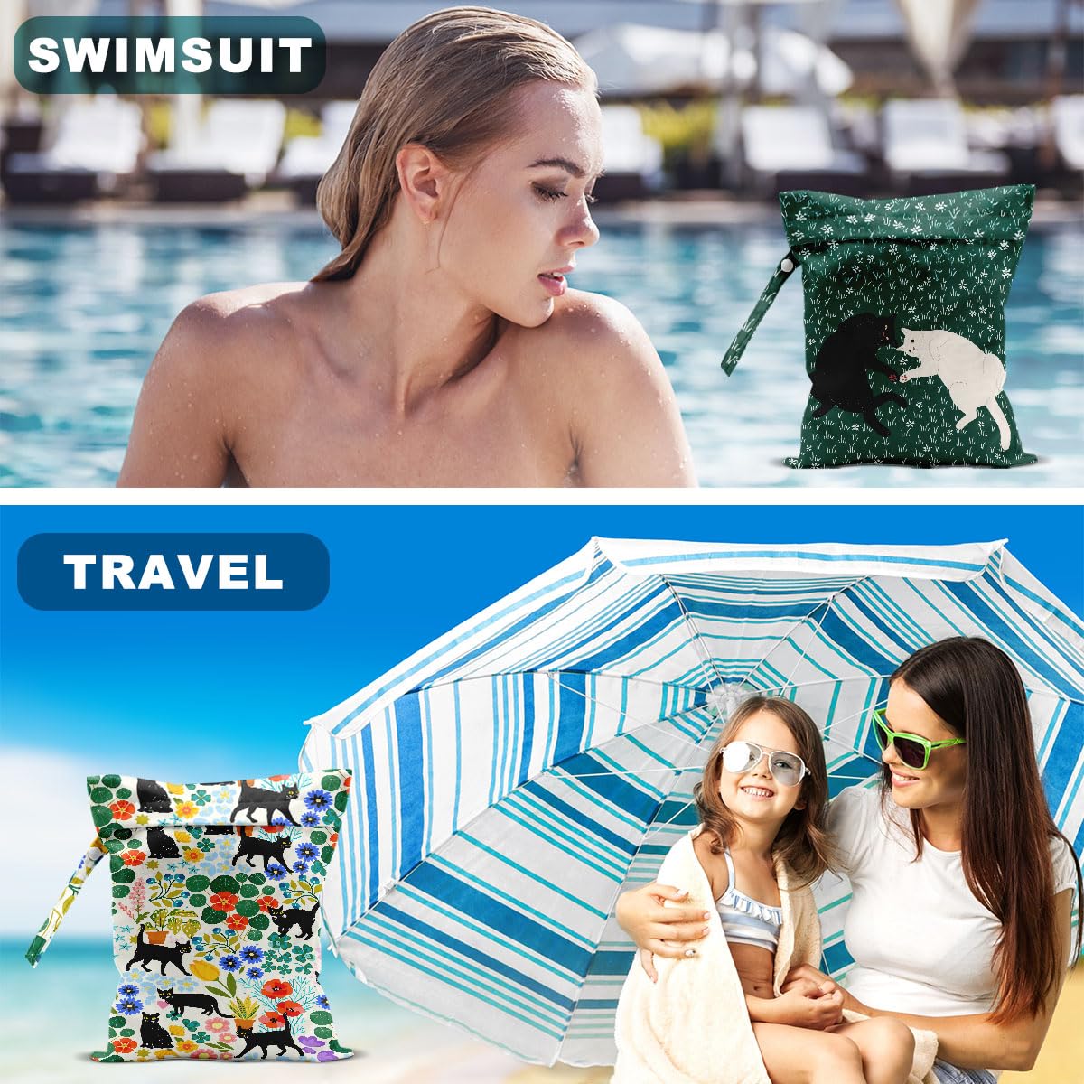 Hanamiya Na wet bag folded compact view demonstrates space-saving design.