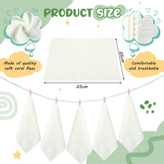 Handepo 25x25cm soft coral fleece washcloths deliver plush newborn comfort.