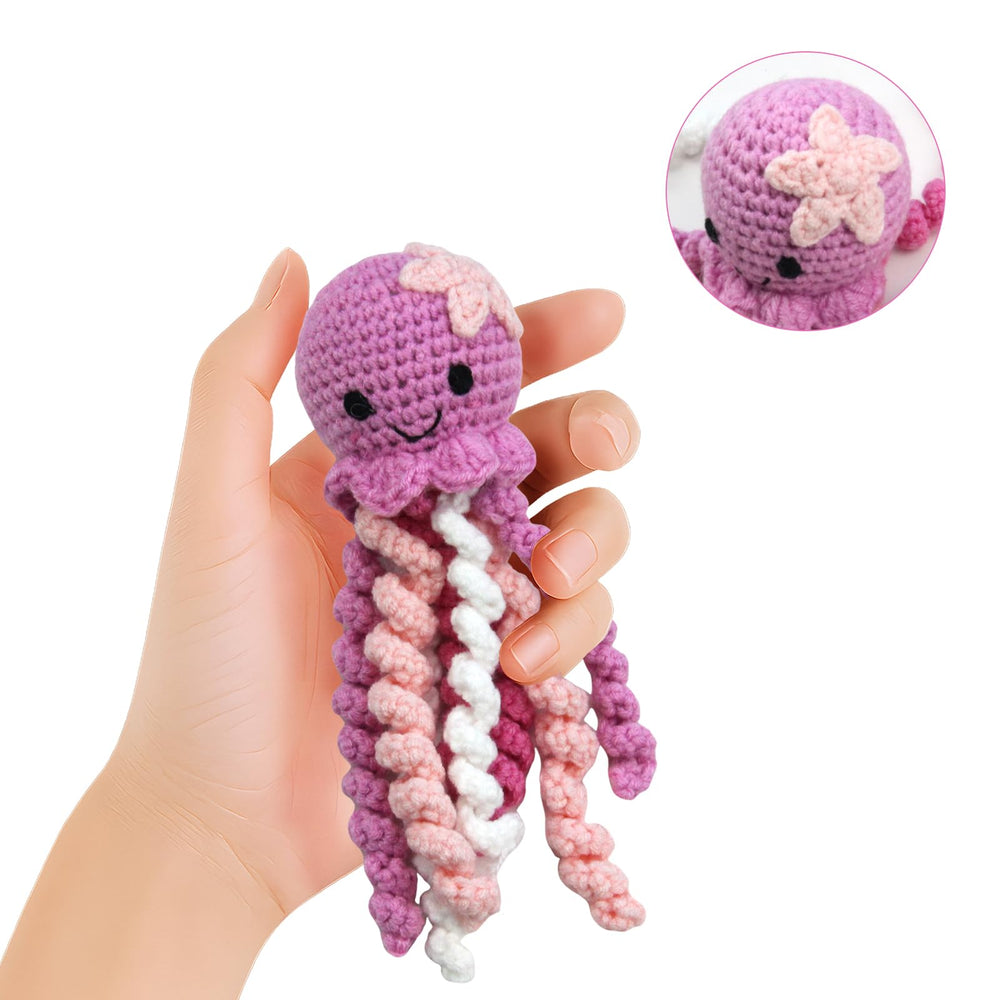 Handmade Crochet Octopus colorful-tentacles image emphasizes visual stimulation for newborns