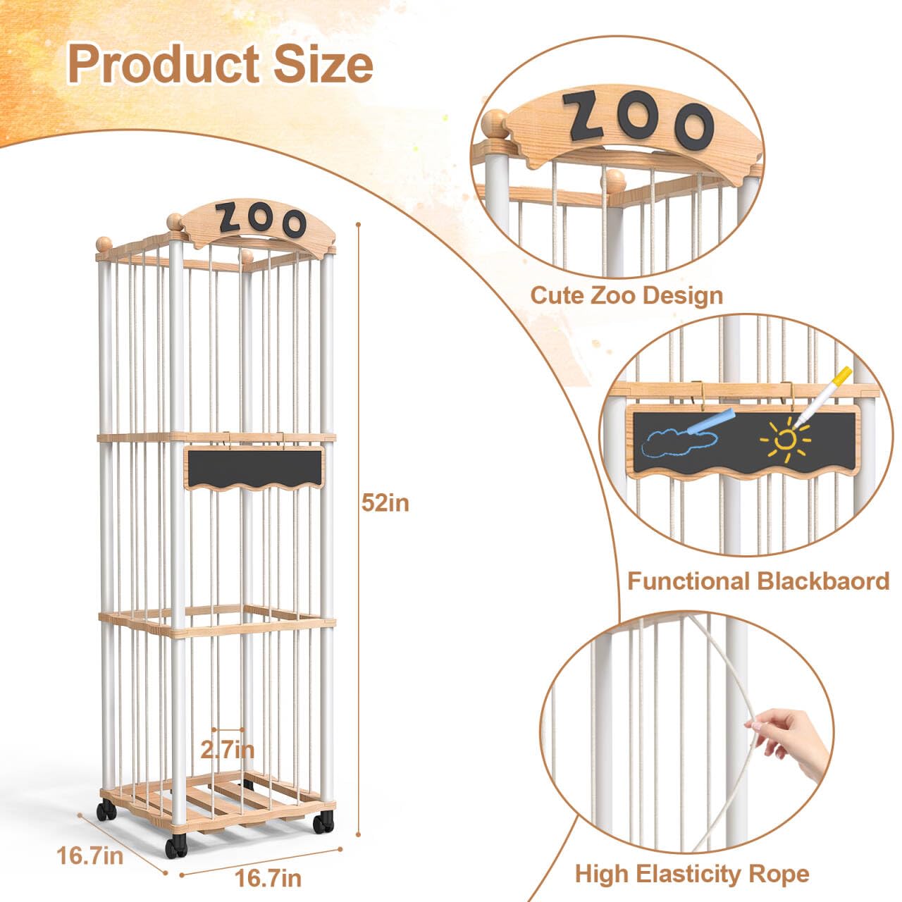 Handrong plush toy organizer acts as friendly nursery furniture for kids